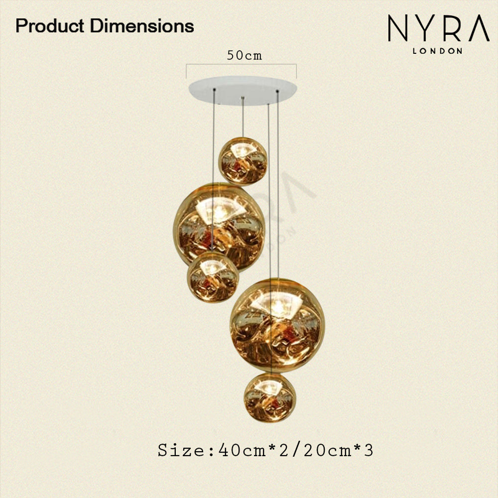Nyara | Nordic Lava Aluminum Pendant Chandelier With Adjustable Lighting
