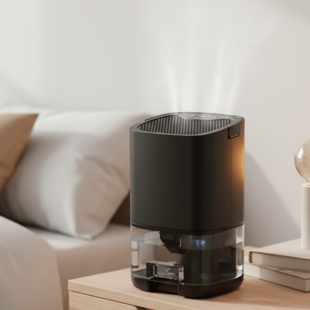 AeroGlow Compact Portable Dehumidifier — Colored Ambient Light Panel