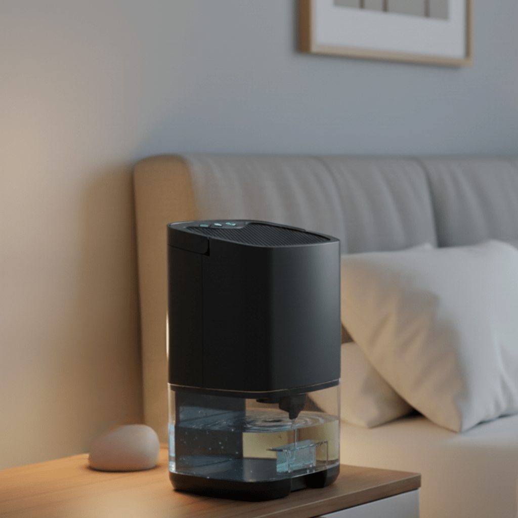 AeroGlow Compact Portable Dehumidifier — Colored Ambient Light Panel