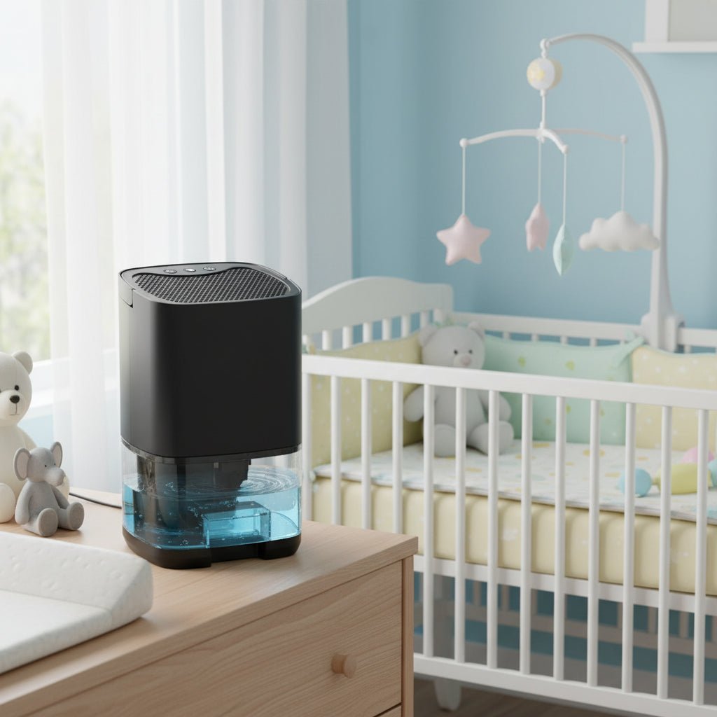 AeroGlow Compact Portable Dehumidifier — Colored Ambient Light Panel