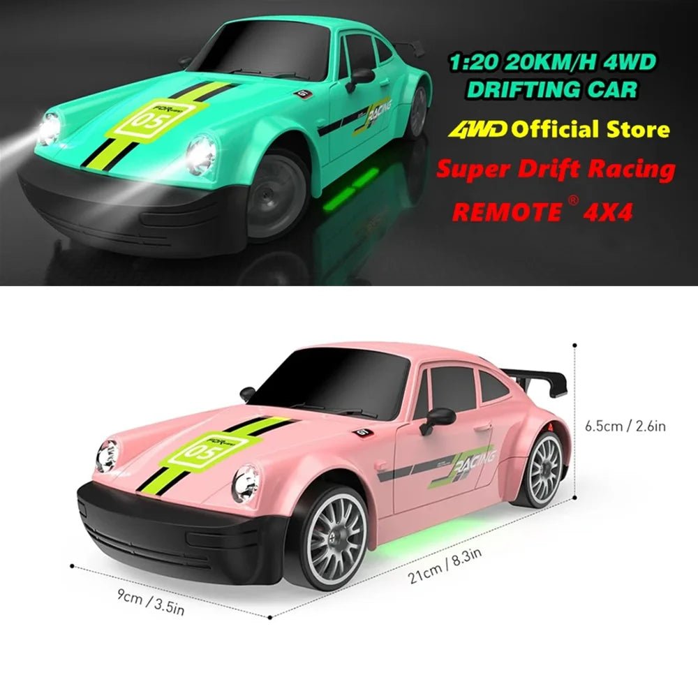 DriftNova 1:20 4WD RC Drift Car — wydajne osiągi przy dużej prędkości, oświetlenie LED