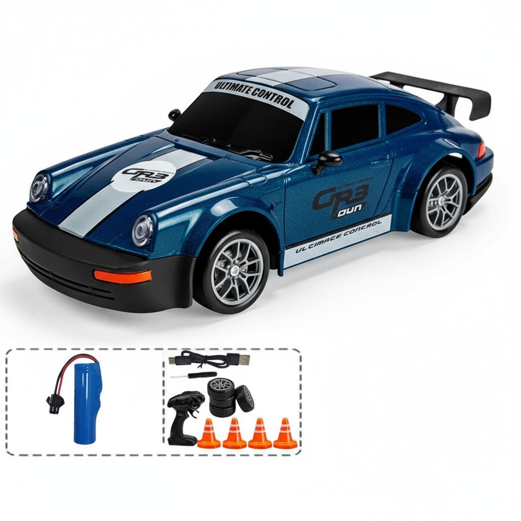 AeroPulse 1:24 — szybki samochód RC 4WD do driftu — zintegrowane oświetlenie LED, podwójne opony