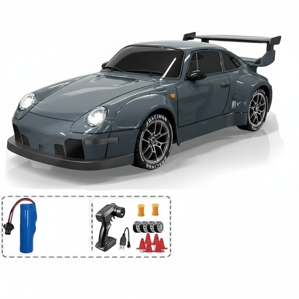AeroPulse 1:24 — szybki samochód RC 4WD do driftu — zintegrowane oświetlenie LED, podwójne opony
