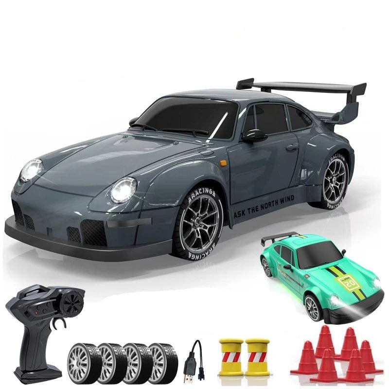 AeroPulse 1:24 — szybki samochód RC 4WD do driftu — zintegrowane oświetlenie LED, podwójne opony