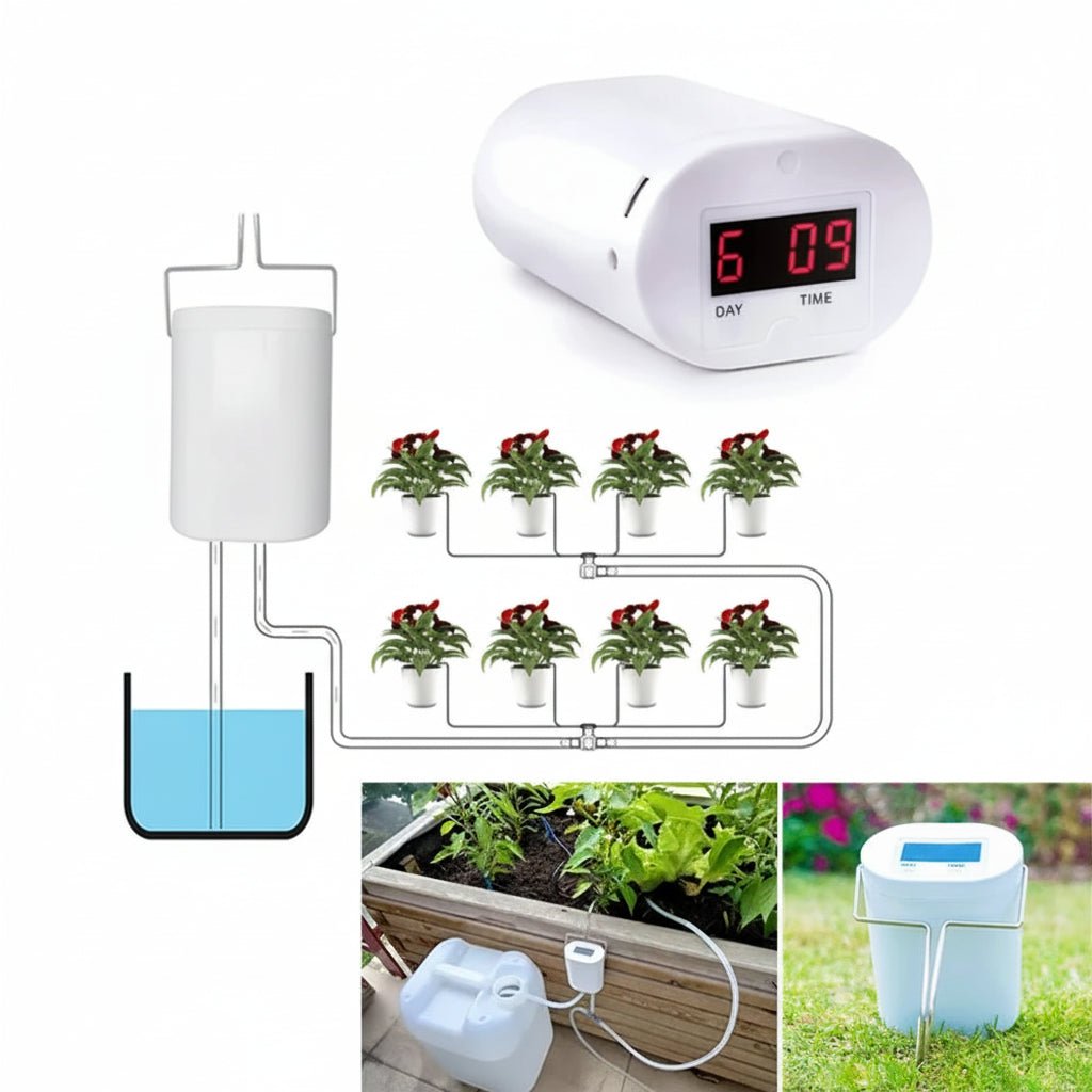 VerdureFlow Automatic Watering and Plant Care Kit — Programmable Cycle Controller, Central Timing Module