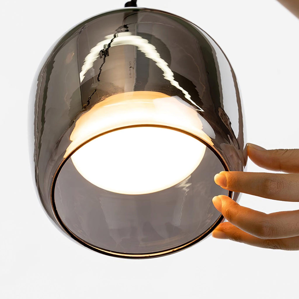 June Minimalist Pendant Light Glass Smoke Gray | ventumra