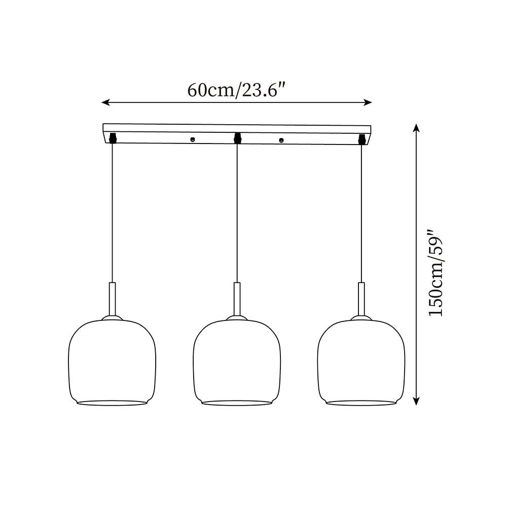 June Minimalist Pendant Light Glass Smoke Gray | ventumra