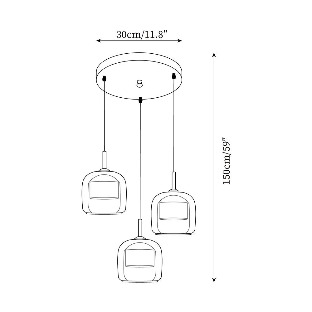 June Minimalist Pendant Light Glass Smoke Gray | ventumra