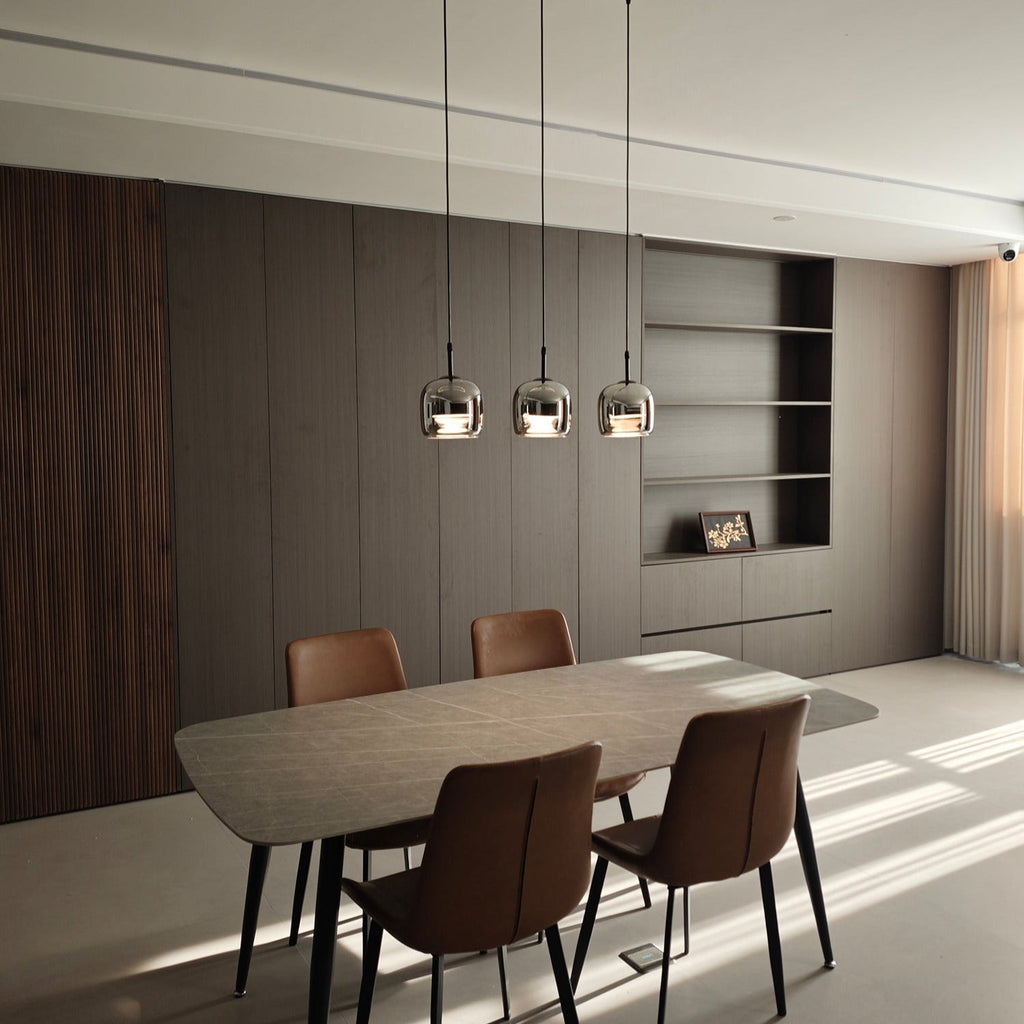 June Minimalist Pendant Light Glass Smoke Gray | ventumra