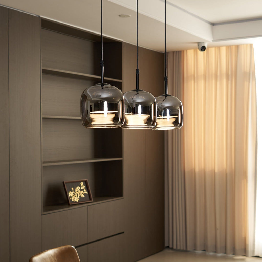 June Minimalist Pendant Light Glass Smoke Gray | ventumra