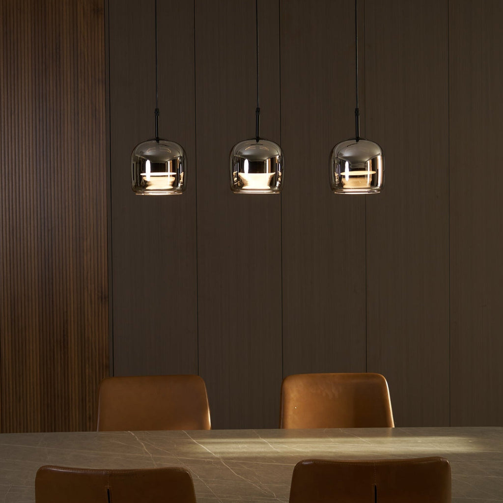 June Minimalist Pendant Light Glass Smoke Gray | ventumra