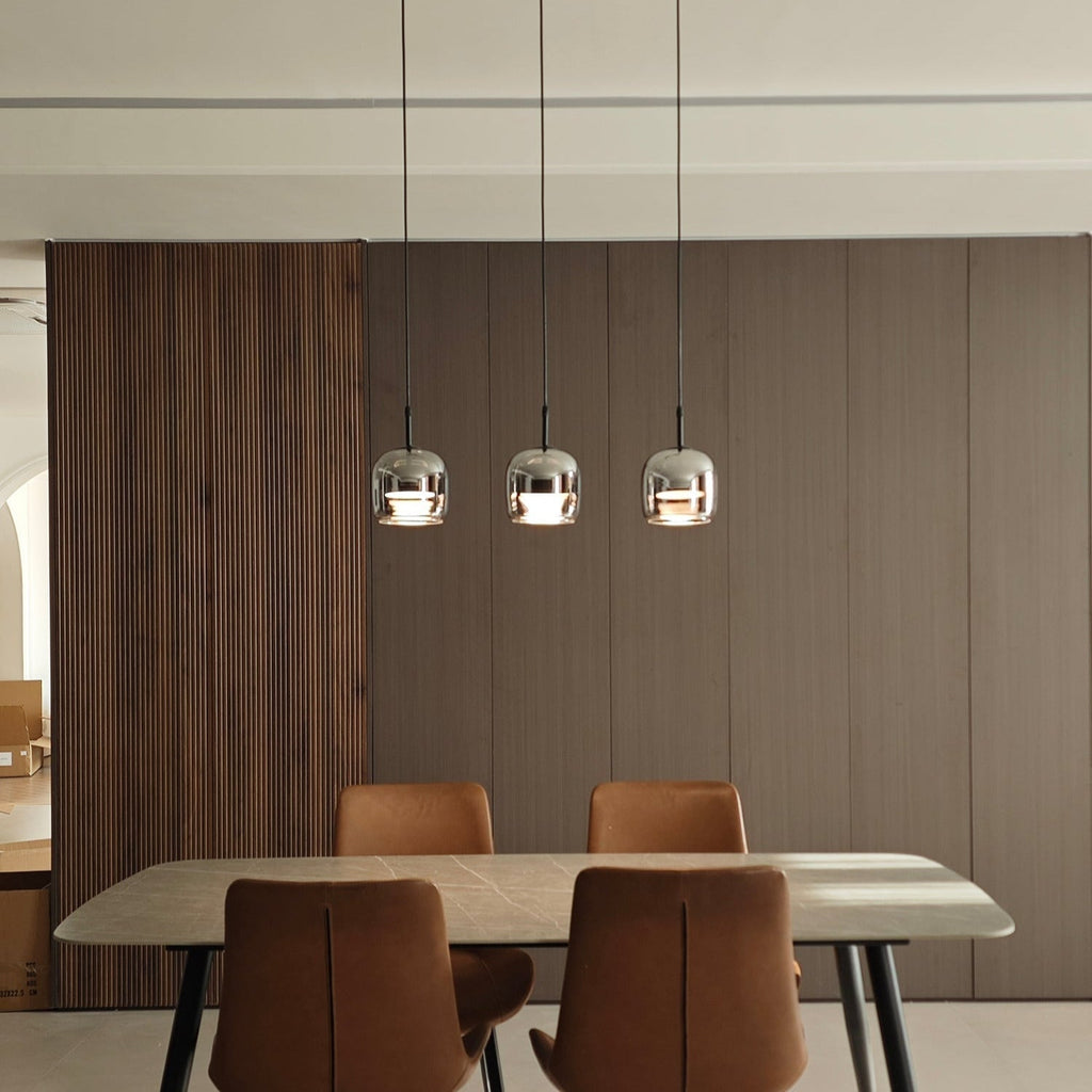 June Minimalist Pendant Light Glass Smoke Gray | ventumra