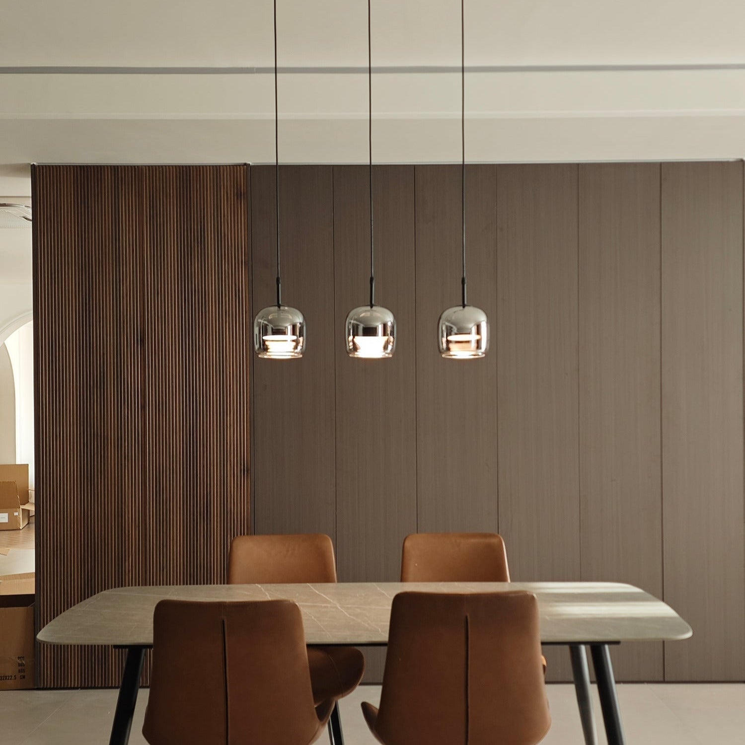 June Minimalist Pendant Light Glass Smoke Gray | ventumra
