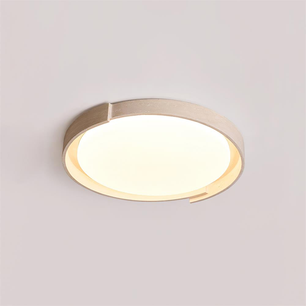 Juvio Minimalist Round Travertine Ceiling Light | ventumra