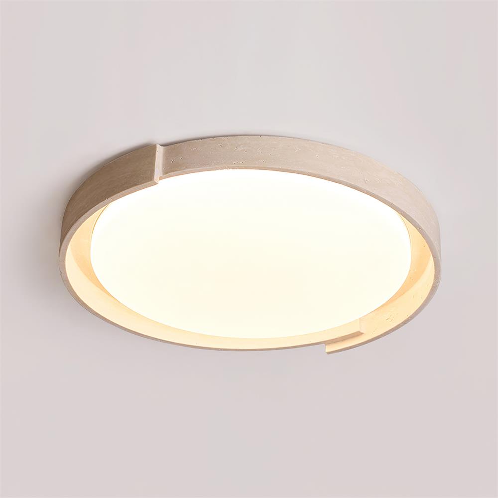 Juvio Minimalist Round Travertine Ceiling Light | ventumra