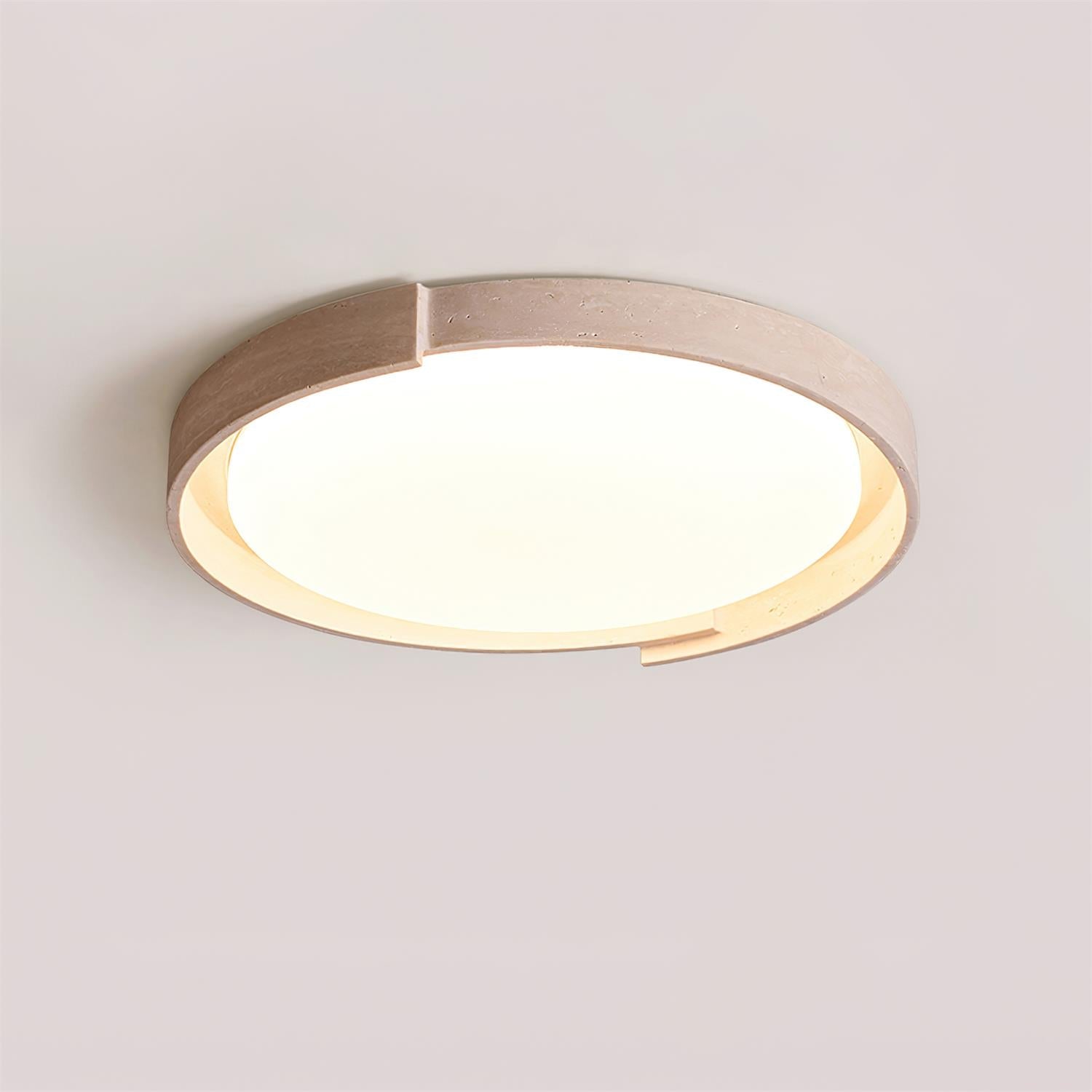 Juvio Minimalist Round Travertine Ceiling Light | ventumra