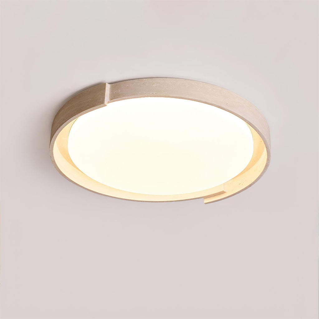 Juvio Minimalist Round Travertine Ceiling Light | ventumra