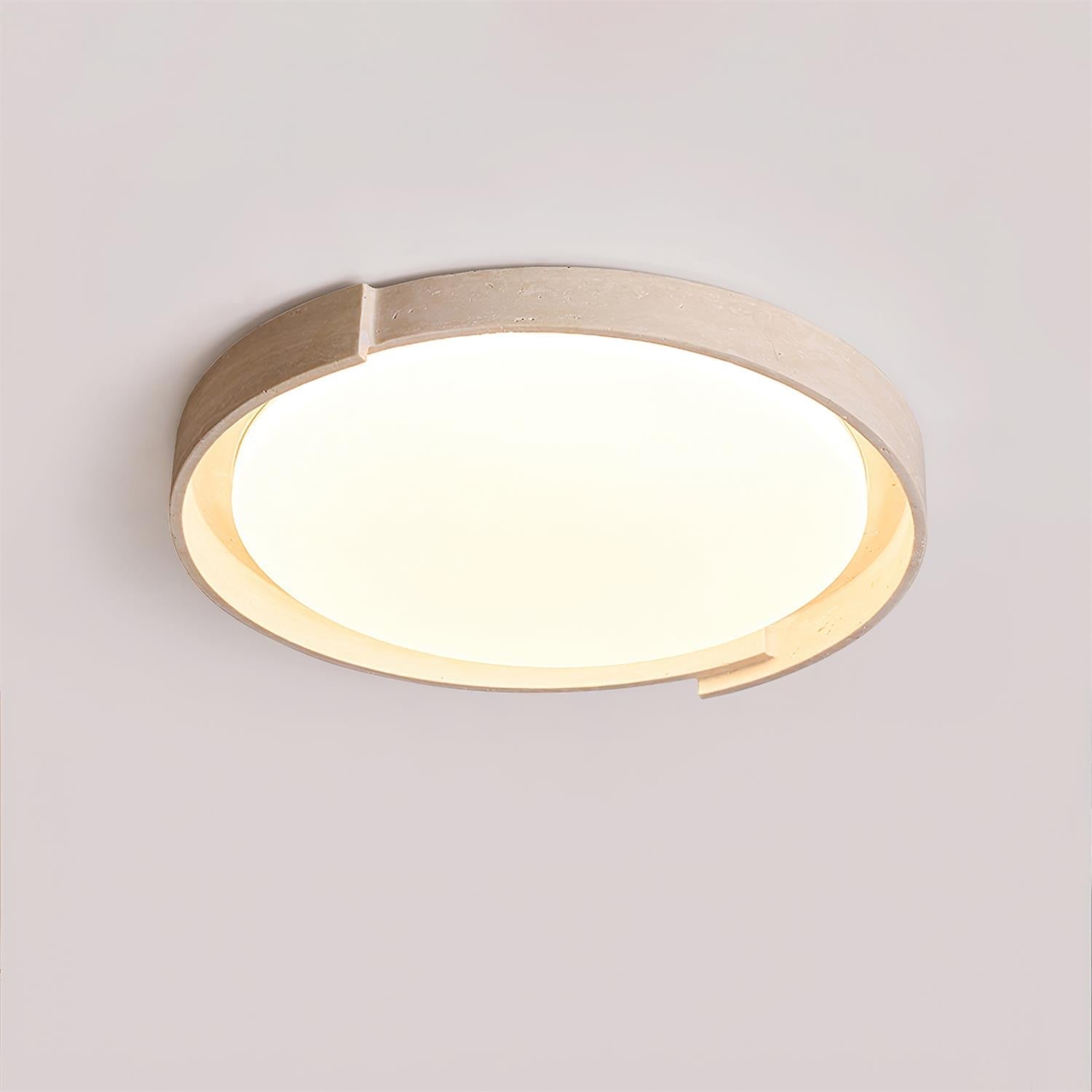 Juvio Minimalist Round Travertine Ceiling Light | ventumra