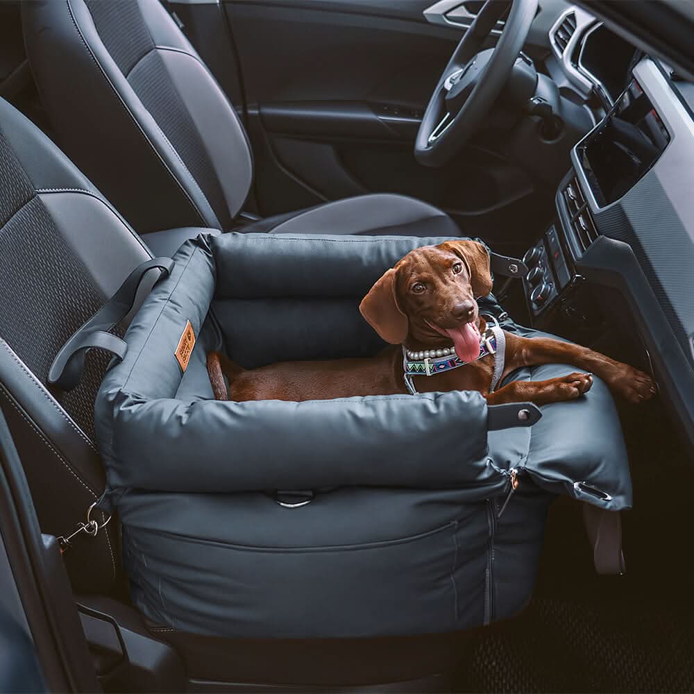 Cadeira elevatória para carro Aurora para cães — design fechado, clipe de fixação integrado para o cinto de segurança