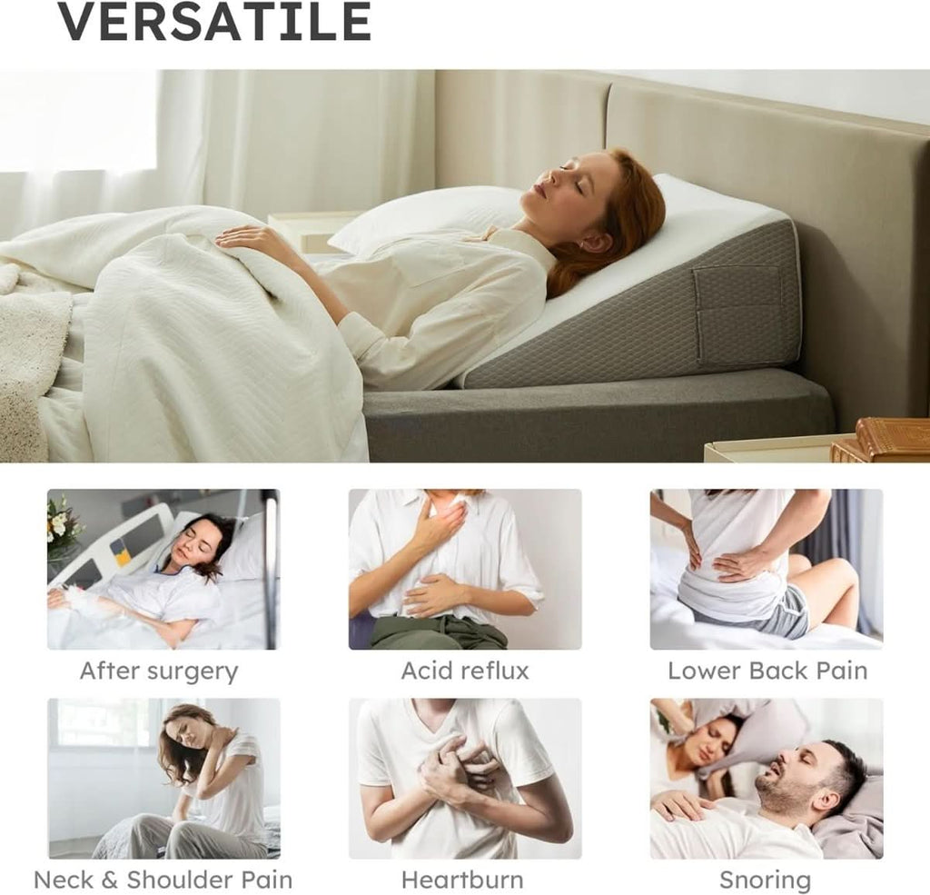 Cuscino a cuneo inclinato Deluxe — Design a pendenza graduale, interno ad alta densità