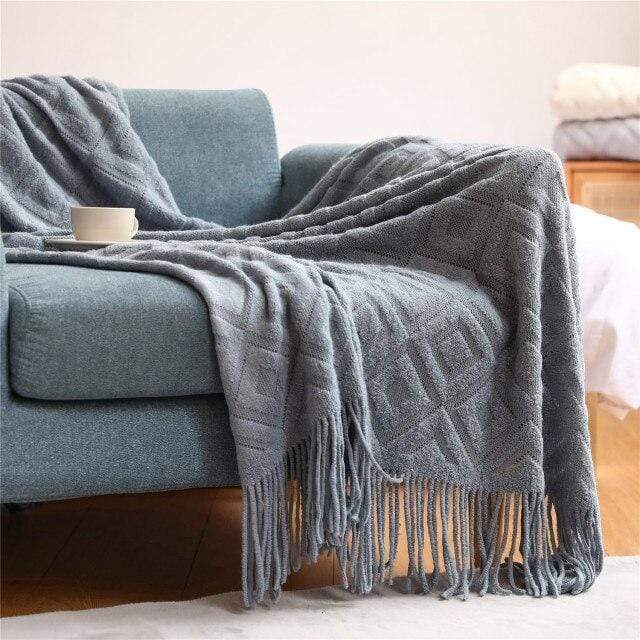 שמיכת CozyLux מודרנית בדוגמת יהלומים — חמימות נעימה