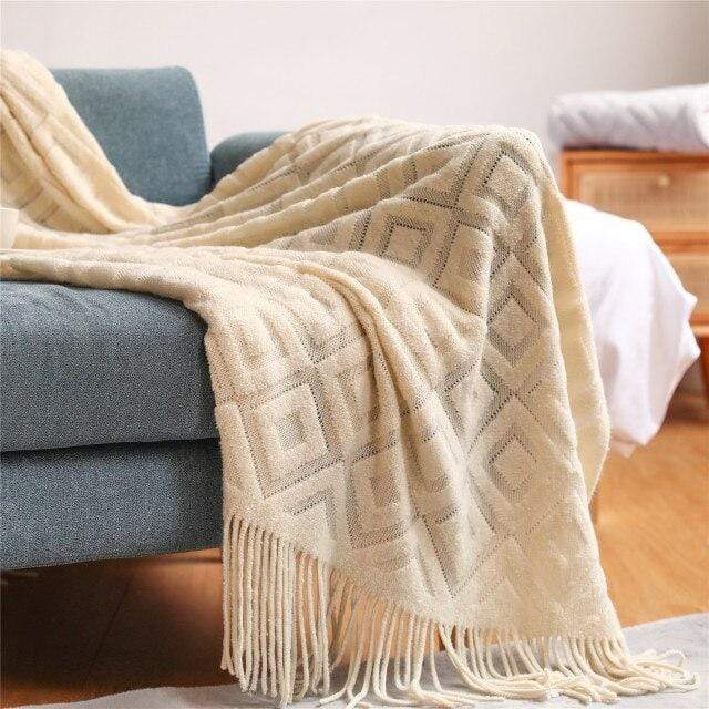 שמיכת CozyLux מודרנית בדוגמת יהלומים — חמימות נעימה