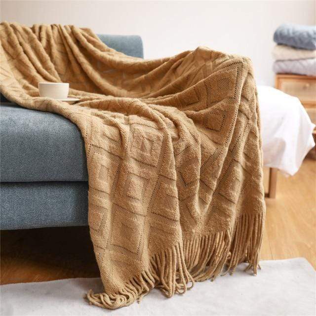 שמיכת CozyLux מודרנית בדוגמת יהלומים — חמימות נעימה