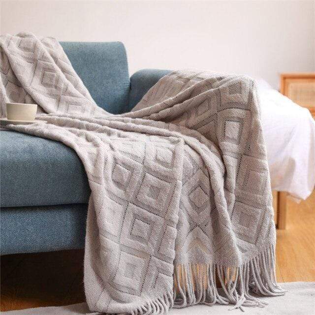 שמיכת CozyLux מודרנית בדוגמת יהלומים — חמימות נעימה