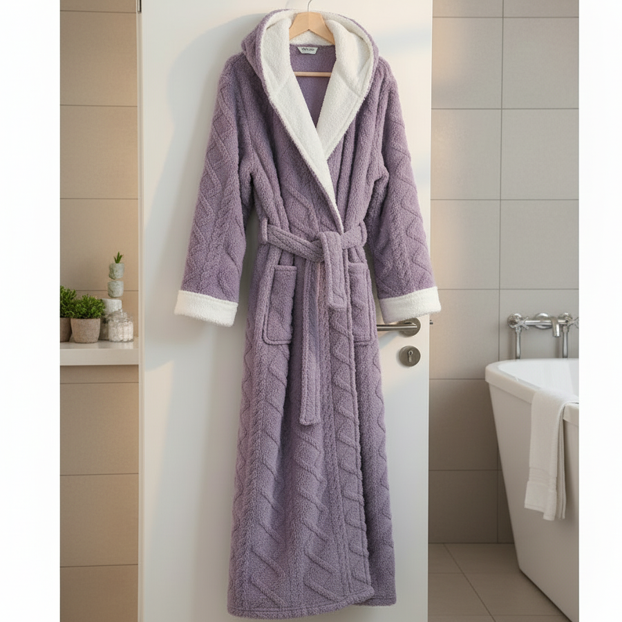 CloudNest Plush Bathrobe — Hooded, Extended Cut, Quick-Dry