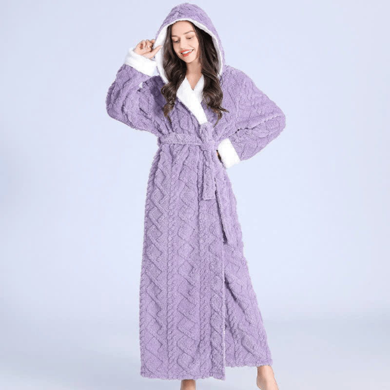 CloudNest Plush Bathrobe — Hooded, Extended Cut, Quick-Dry