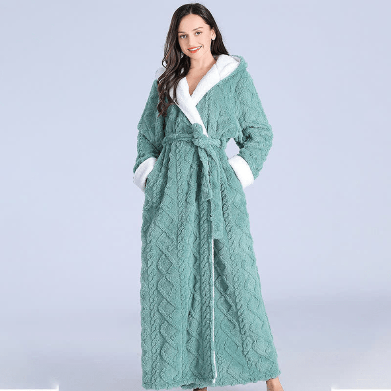 CloudNest Plush Bathrobe — Hooded, Extended Cut, Quick-Dry