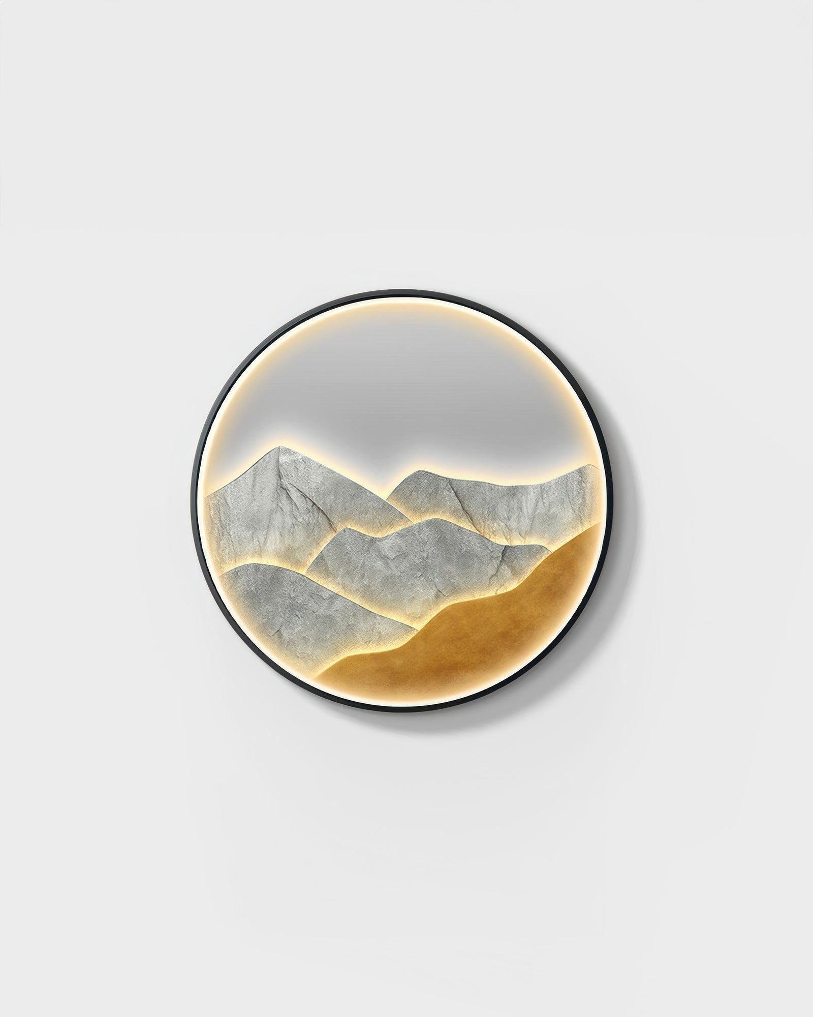 Luxe Mountain Refuge Circle Wall Decor Lamp with Warm Glow