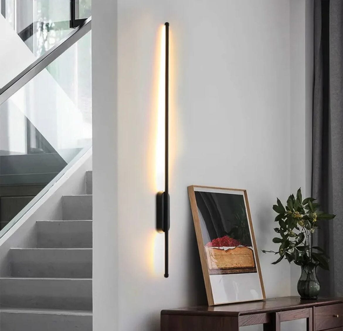 Noir Tube Wall Lamp in Black Metal for Modern Living