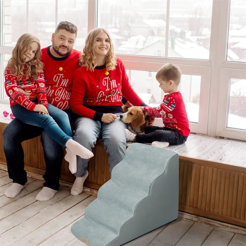 CozyPaw Five-Step Padded Dog Ramp — Removable Washable Cover