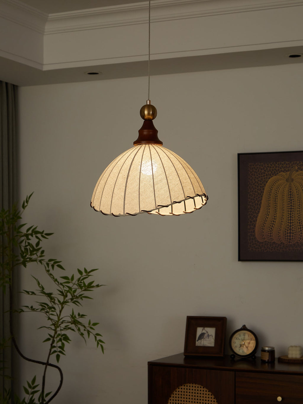 Liora | Modern Fabric Pendant Light For Dining Room