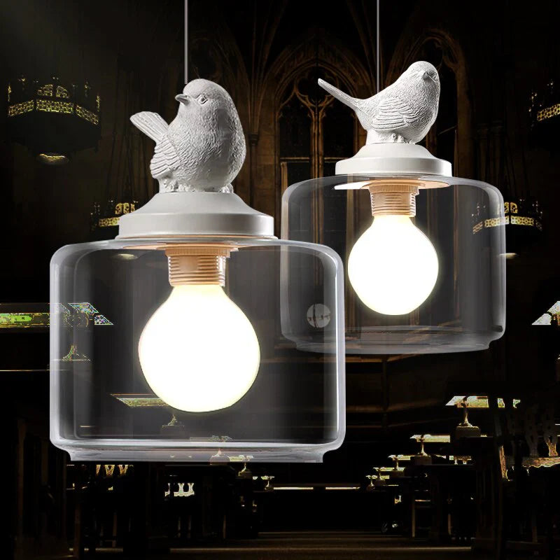Lyra Bird Pattern Pendant Light Natural Modern Decor