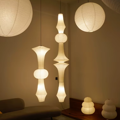 Adjustable Japanese Rice Paper Shade Pendant Light For Sculptural Ambience | Ventumra