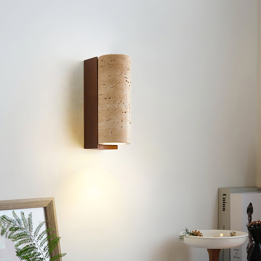 Nula Natural Travertine Wall Lamp | ventumra