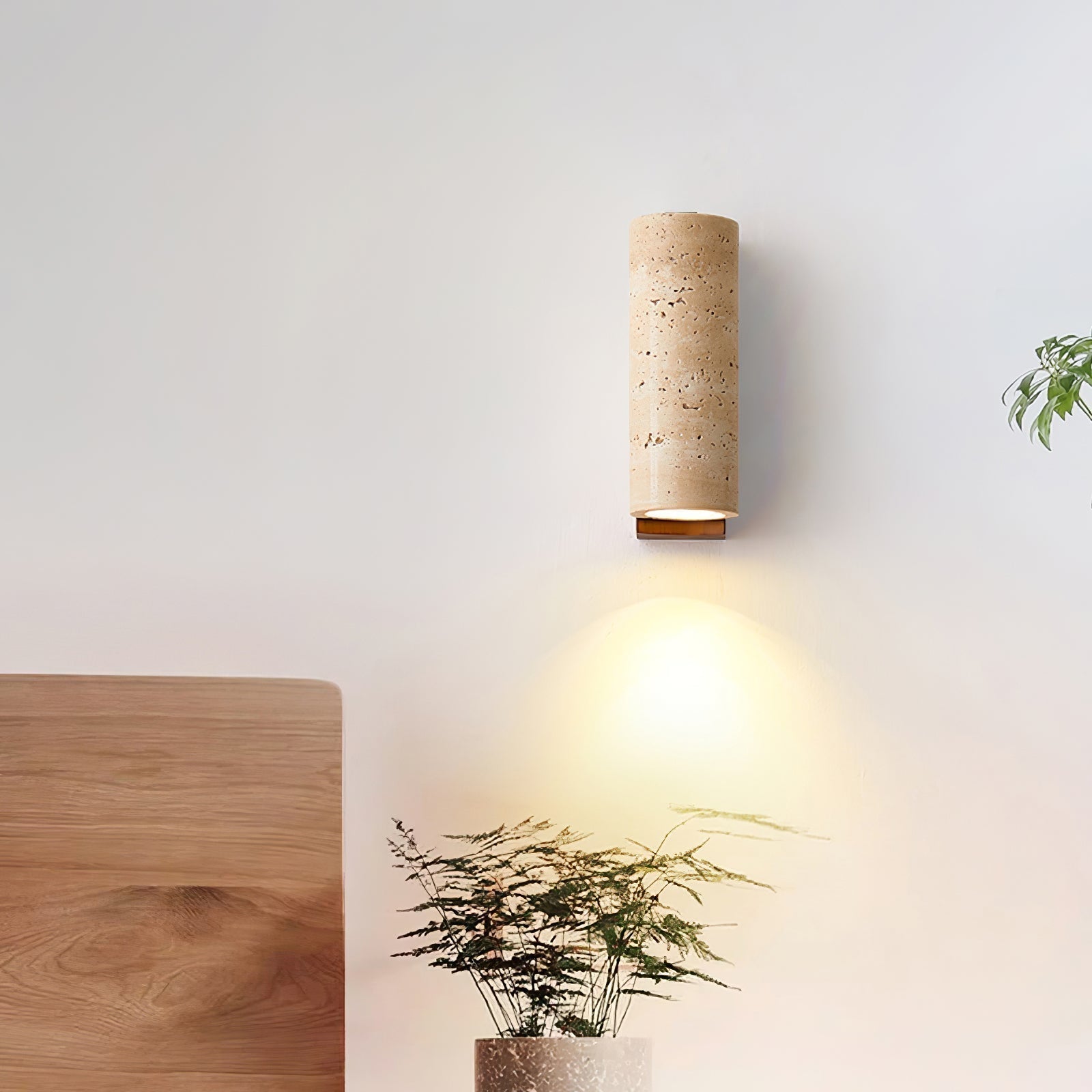Nula Natural Travertine Wall Lamp | ventumra