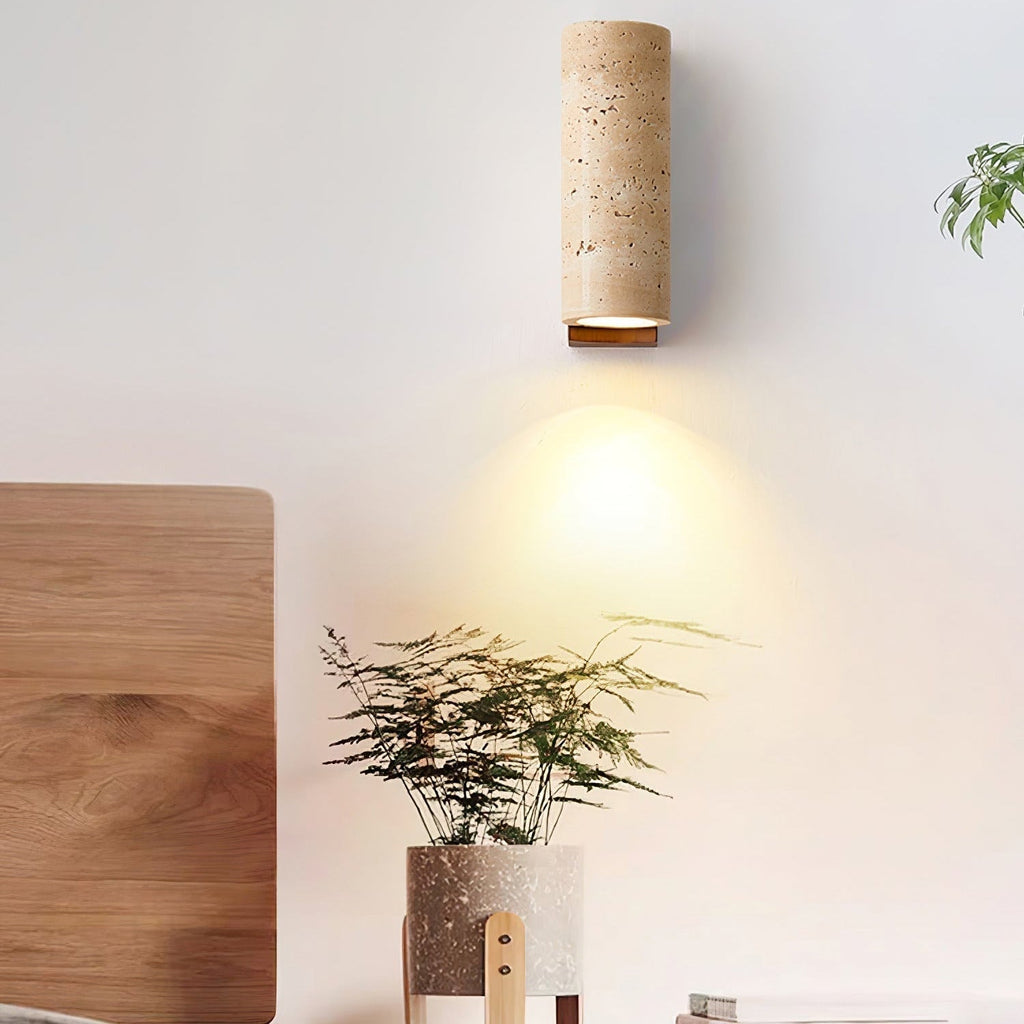 Nula Natural Travertine Wall Lamp | ventumra