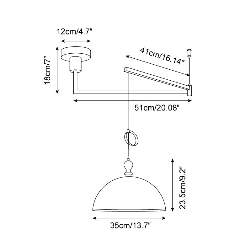 Maribel Swing Arm Pendant Lamp | ventumra