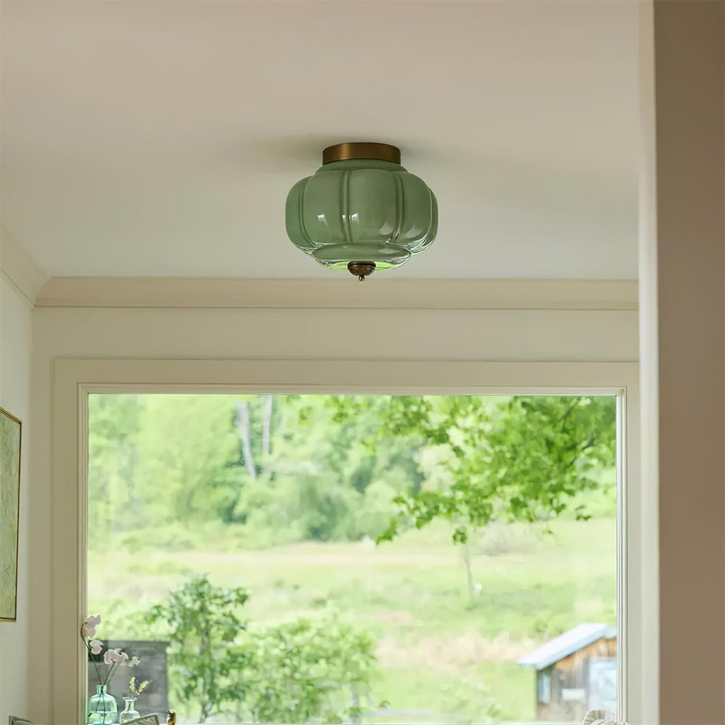 Elyra Green Glass Ceiling Lamp | ventumra