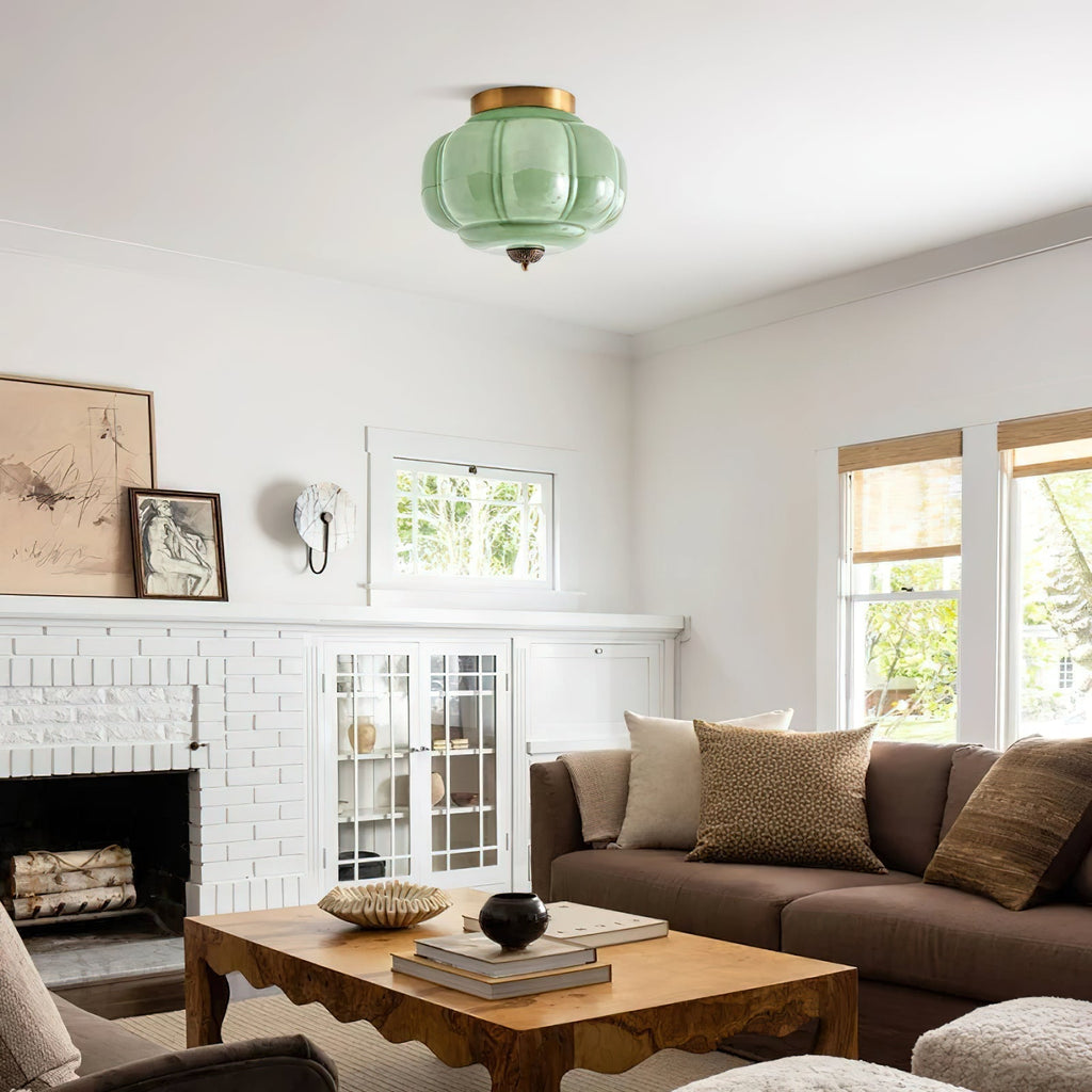 Elyra Green Glass Ceiling Lamp | ventumra