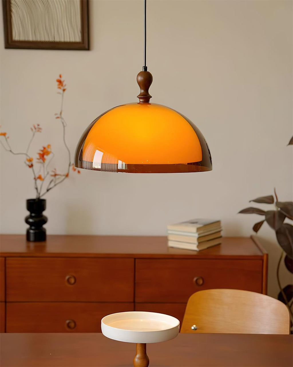Solven Amber Acrylic Dome Pendant Light | ventumra
