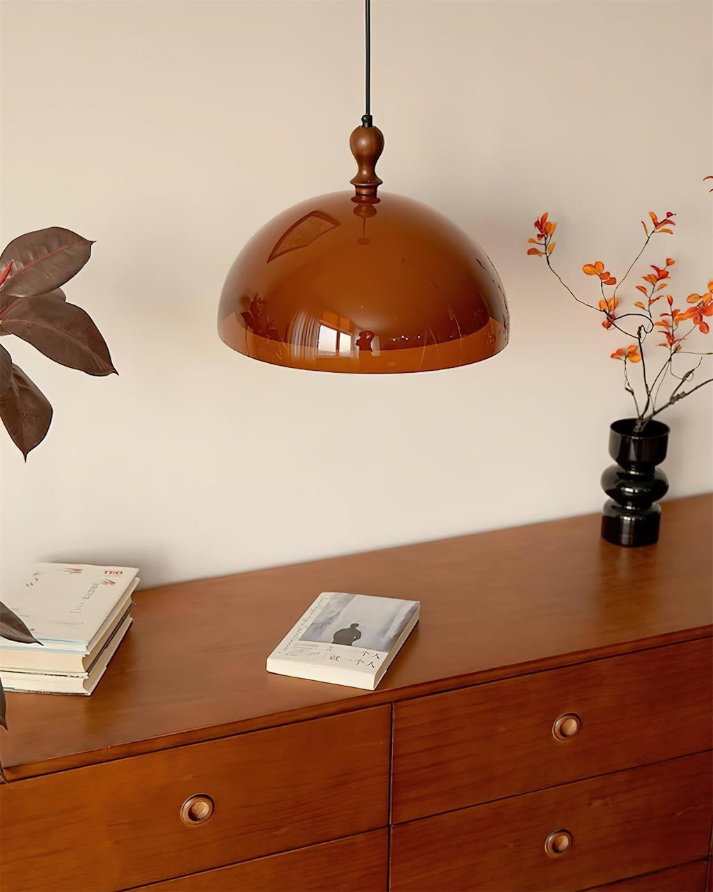 Solven Amber Acrylic Dome Pendant Light | ventumra