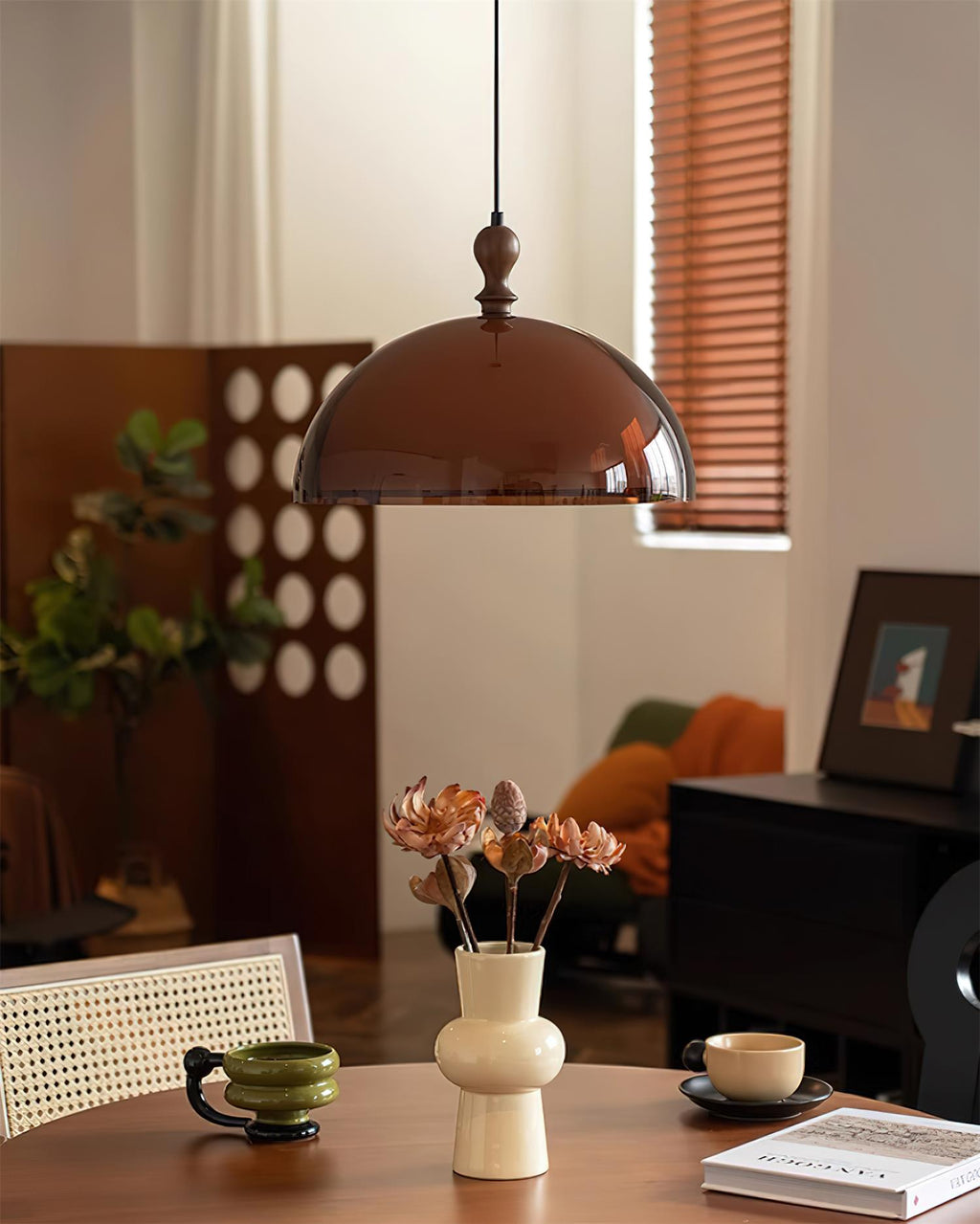 Solven Amber Acrylic Dome Pendant Light | ventumra