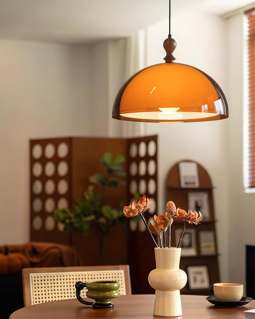 Solven Amber Acrylic Dome Pendant Light | ventumra