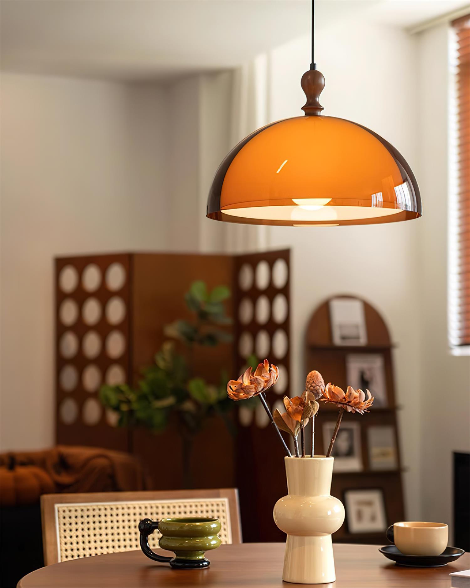 Solven Amber Acrylic Dome Pendant Light | ventumra