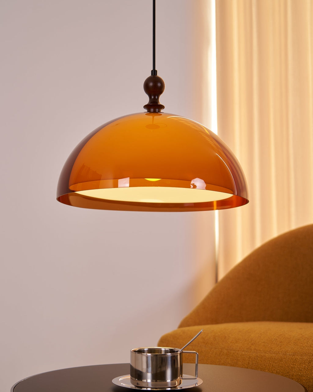 Solven Amber Acrylic Dome Pendant Light | ventumra