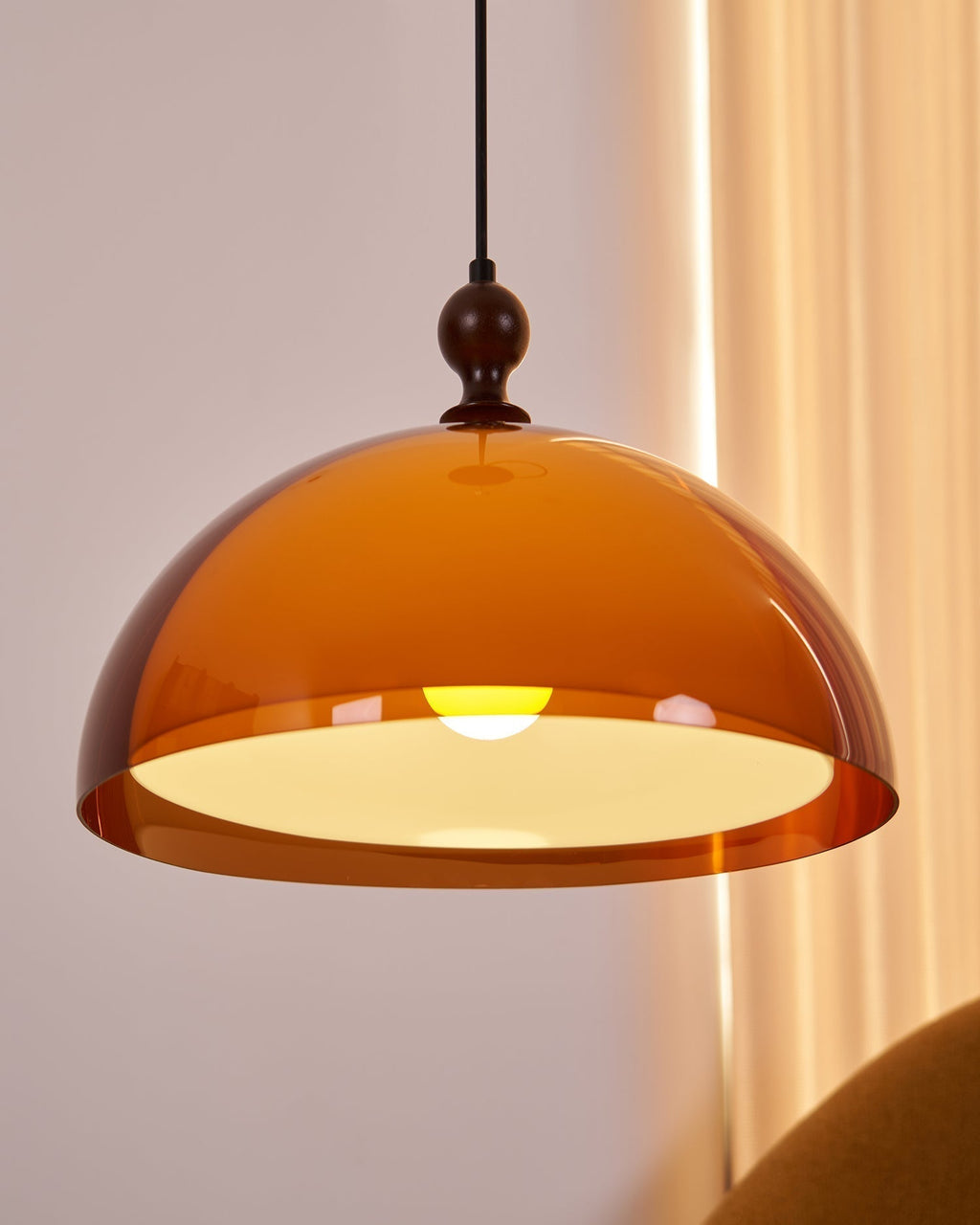 Solven Amber Acrylic Dome Pendant Light | ventumra